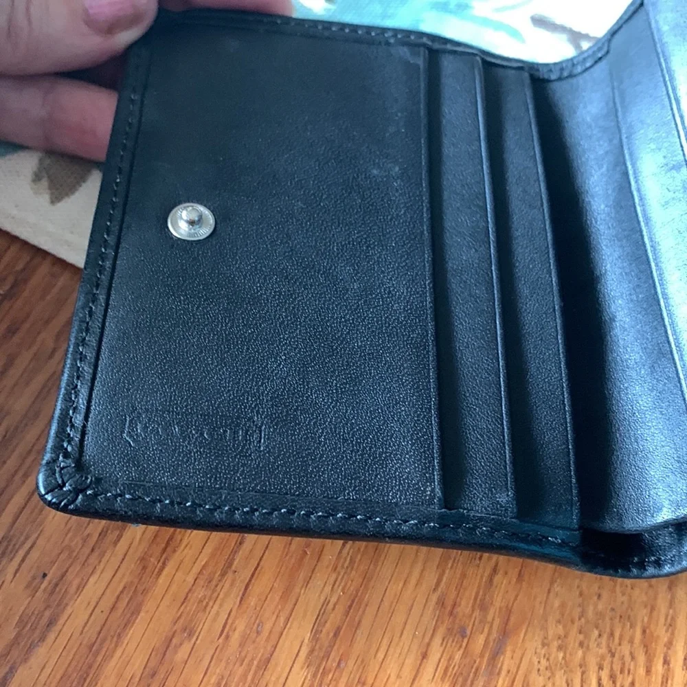 Coach Signature Trifold Canvas/leather Wallet
